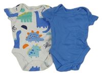 2x - Body - Bílé s dinosaury F&F, modré George