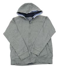 Šedá melírovaná propínací mikina s kapucí Matalan