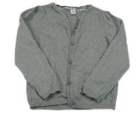 Šedý melírovaný propínací svetr Tu