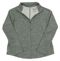 Šedá melírovaná funkční sportovní propínací mikina s logem Nike