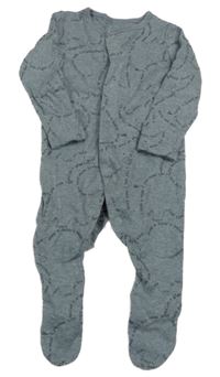 Modrošedý melírovaný overal s nápisy George