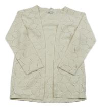 Smetanový perforovaný pletený cardigan H&M