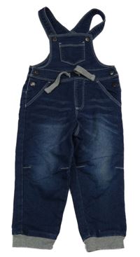 Tmavomodré teplákové riflové laclové kalhoty lupilu