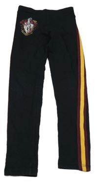 Černé legíny s erbem - Harry Potter a pruhy PRIMARK