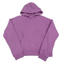 Fialová crop mikina s kapsou a kapucí C&A