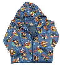 Modrošedá šusťáková jarní bunda s PAW PATROL a kapucí nickelodeon