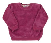 Světlevínová plyšová mikina se srdíčky Ergee