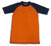 Oranžovo-tmavomodré funkční tričko s logem MOUNTAIN WAREHOUSE