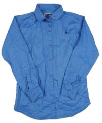 Modrá melírovaná košile s výšivkou