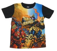 Černo-červeno-modro-oranžové tričko s Avengers MARVEL