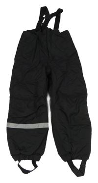Černé šusťákové zimní oteplovačky s odepínací kšandami H&M