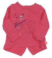 Růžové triko s kočičkou a nápisy Billieblush 