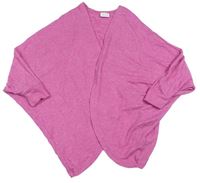 Tmavorůžový melírovaný úpletový asymetrický cardigan F&F