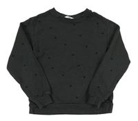 Antracitová mikina se srdíčky H&M