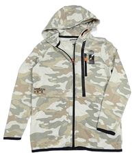 Světlešedo-béžová army propínací mikina s kapucí F&F