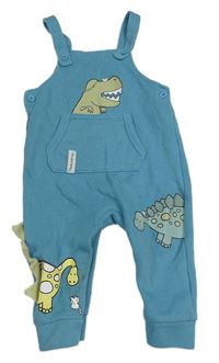 Modré žebrované laclové tepláky s dinosaury zn. George