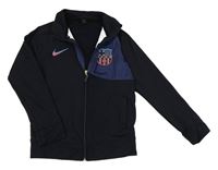 Tmavomodrá fotbalová propínací mikina - FC Barcelona Nike