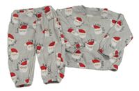 2set - Šedá melírovaná mikina se Santy + tepláky F&F