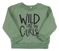 Khaki mikina s nápisem