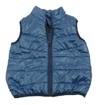 Tmavomodrá šusťáková zateplená vesta Name it