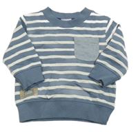 Modro-bílá pruhovaná mikina s kapsou Next