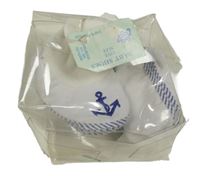 Nové - Bílé bavlněné capáčky s kotvou vel. 16