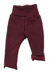 Vínové zateplené legíny