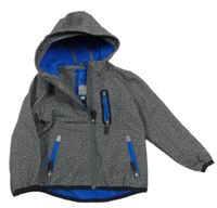 Tmavošedá melírovaná softshellová bunda s kapucí C&A