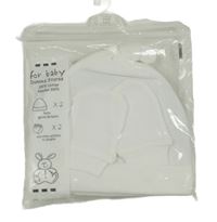 Nové - 4set - 2x smetanová bavlněná čepice s oušky + 2x rukavičky Dunnes