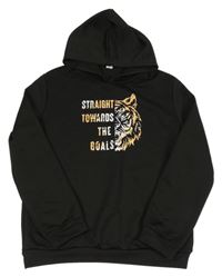 Černá mikina s tygrem a kapucí Shein