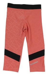 Korálovo-černé sportovní capri funkční legíny Crivit