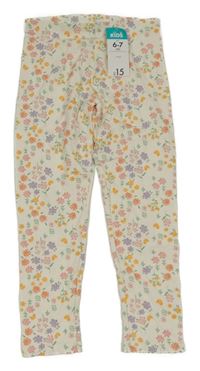 Nové - Smetanové květované legíny Matalan