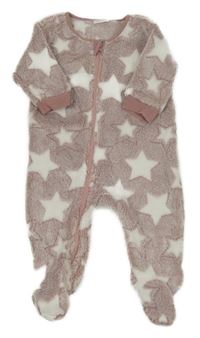 Starorůžovo-bílý chlupatý overal s hvězdami Next