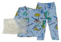 Nové - Světlemodré pyžamo s dinosaury