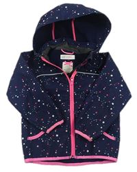 Tmavomodrá softshellová bunda s hvězdičkami a kapucí H&M