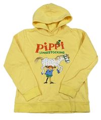 Žlutá mikina s Pipi a kapucí H&M
