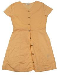Meruňkové propínací lehké šaty H&M