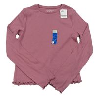 Starorůžové žebrované triko PRIMARK