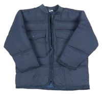 Tmavomodrá šusťáková zateplená bunda s kapsami zn. Pep&Co