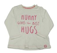 Bílé triko s růžovým nápisem Dunnes Stores 