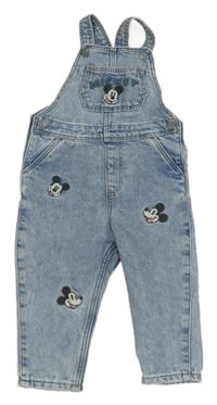 Světlemodré melírované laclové rifle s Mickeym H&M