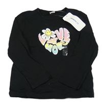 Nové - černé triko se srdcem 