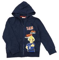 Tmavomodrá propínací mikina se Samem a kapucí 