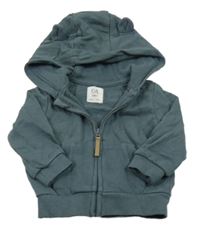 Šedotmavomodrá propínací mikina s kapucí C&A