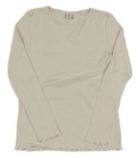 Smetanové žebrované triko YIGGA