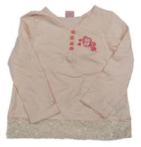 Světlerůžové triko s výšivkou koně Kiki&Koko