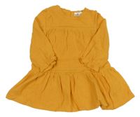 Hořčicové mušelínové šaty Pep&Co