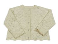 Smetanovo-zlatý perforovaný propínací svetr Matalan