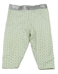 Mintovo-stříbrné vzorované legíny s hvězdičkami Ergee