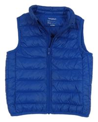 Modrá šusťáková prošívaná zateplená vesta 